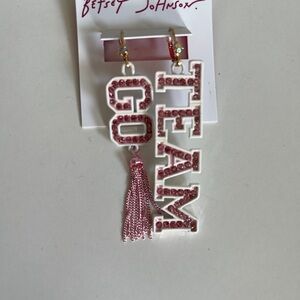 Betsey Johnson
Faux Stone GO TEAM Mismatch Earrings